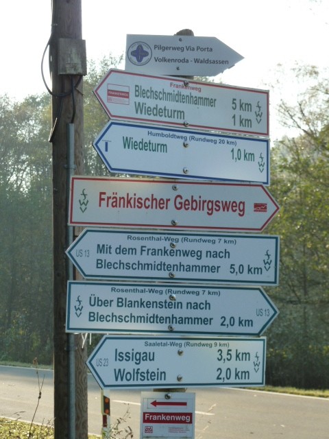Hinweise am Rennsteig