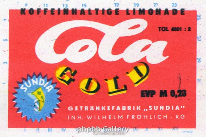 Etikett - Cola Gold