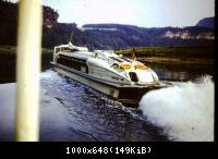 Gleitboot auf der Elbe. Ob NEWA oder MOSKWA?