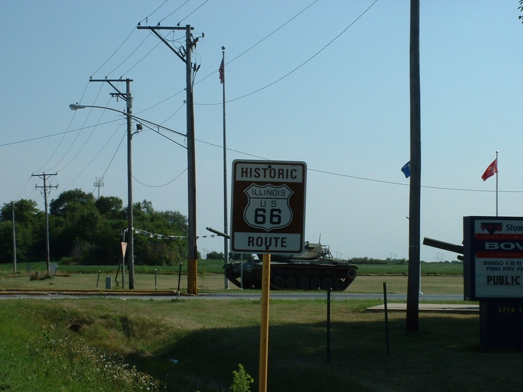 Die alte Route 66 suedlich von Chicago