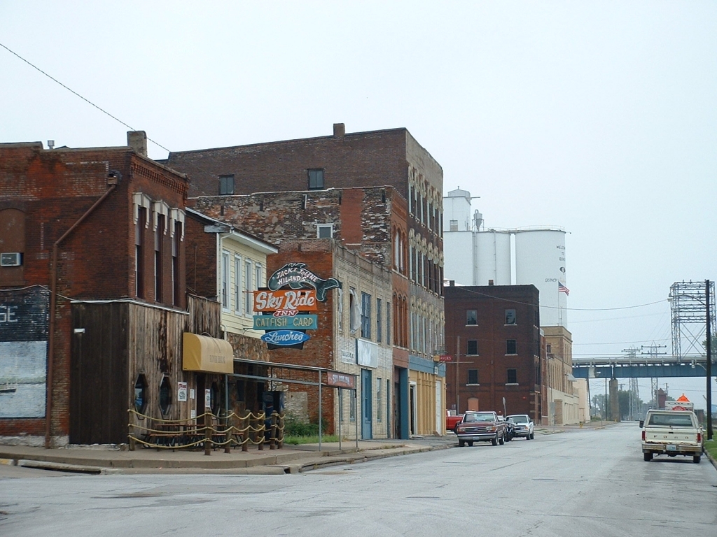 Strassenszene neben dem Mississippi River