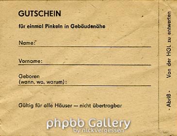1 mal Pinkeln erlaubt !