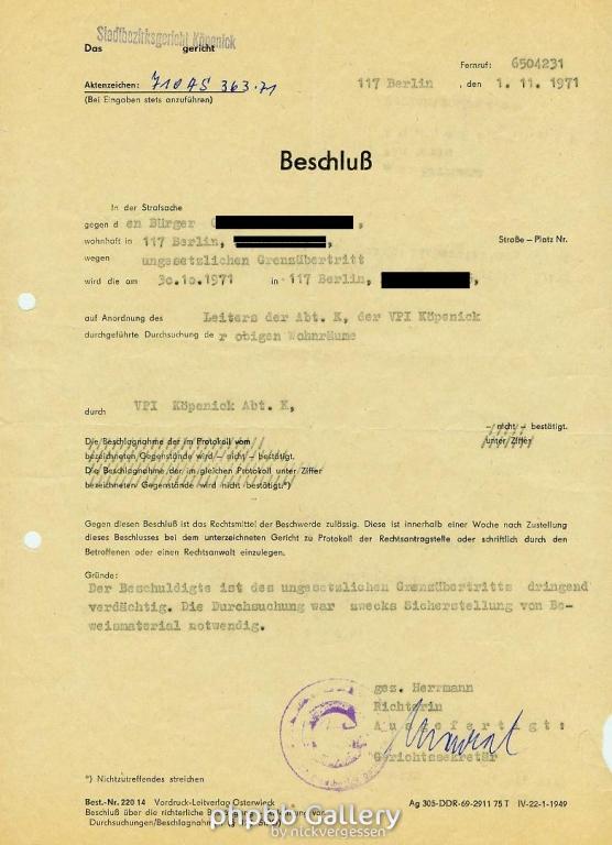 Durchsuchungs- Beschluß