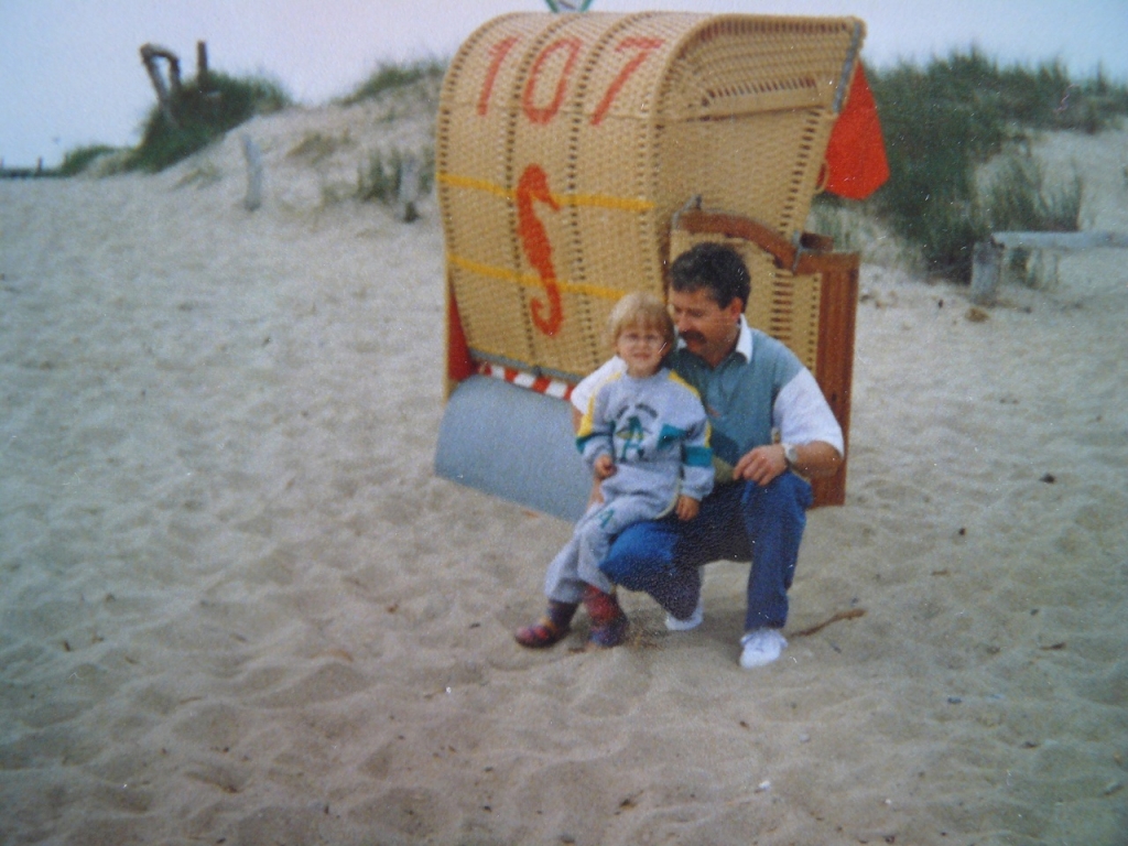 Ostseeurlaub 1991, Vater u. Tochter