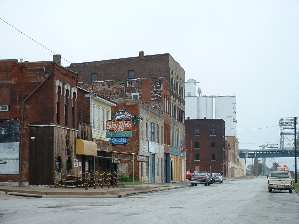 Strassenszene neben dem Mississippi River