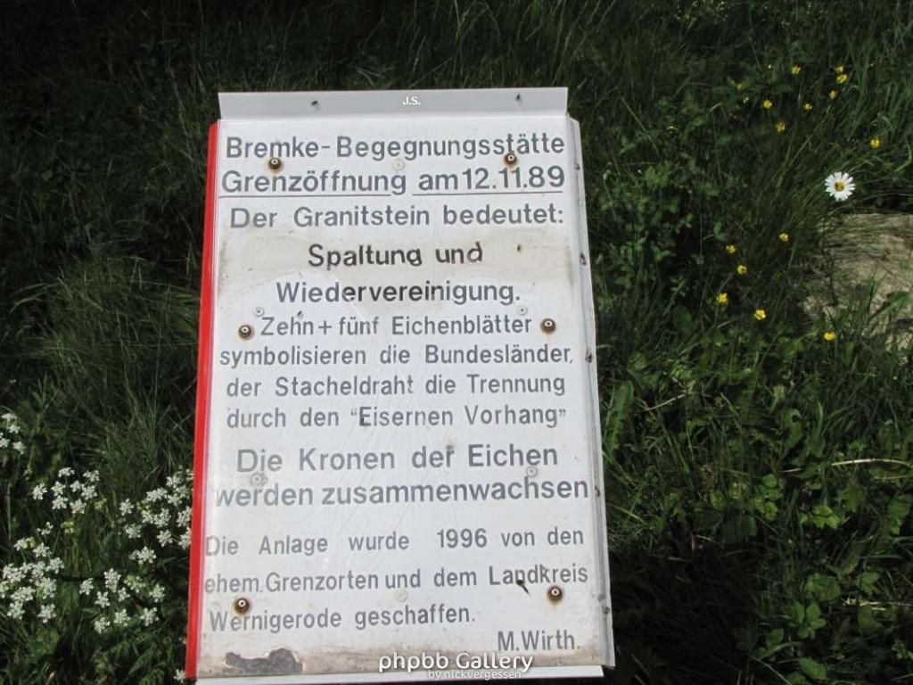 Grenze an der B 27-Harz