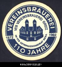 bierdeckel 110 jahre vereinsbrauerei greiz